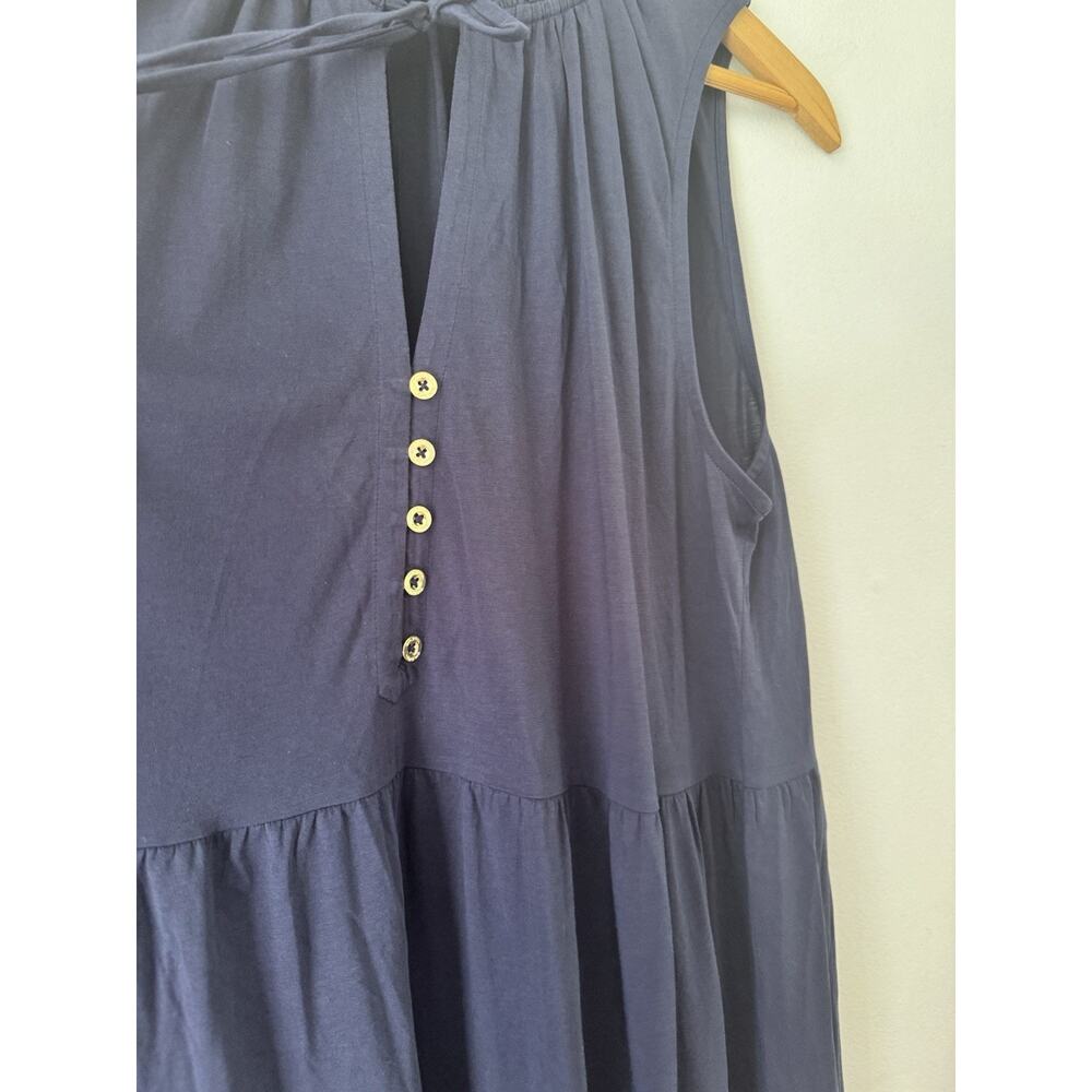 NWOT Lilly Pulitzer Malone Navy Blue Maxi Dress Size Small Tiered Tassel Boho - Picture 7 of 11